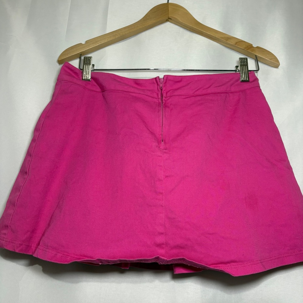 Vintage Rave Pink Pleated Skort Y2K Cargo Pocket Mini Skirt Shorts Womens Medium - Picture 8 of 10